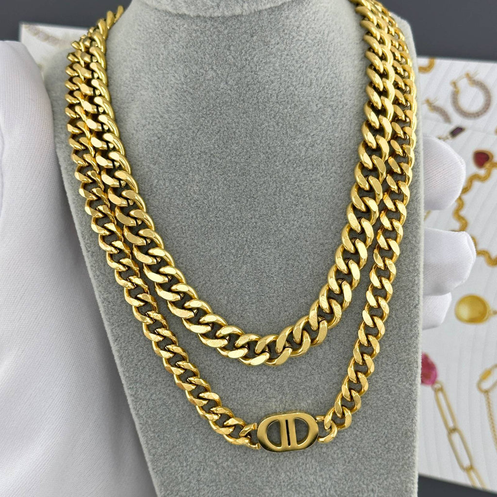 Necklace, 18K Gold Plated Steel