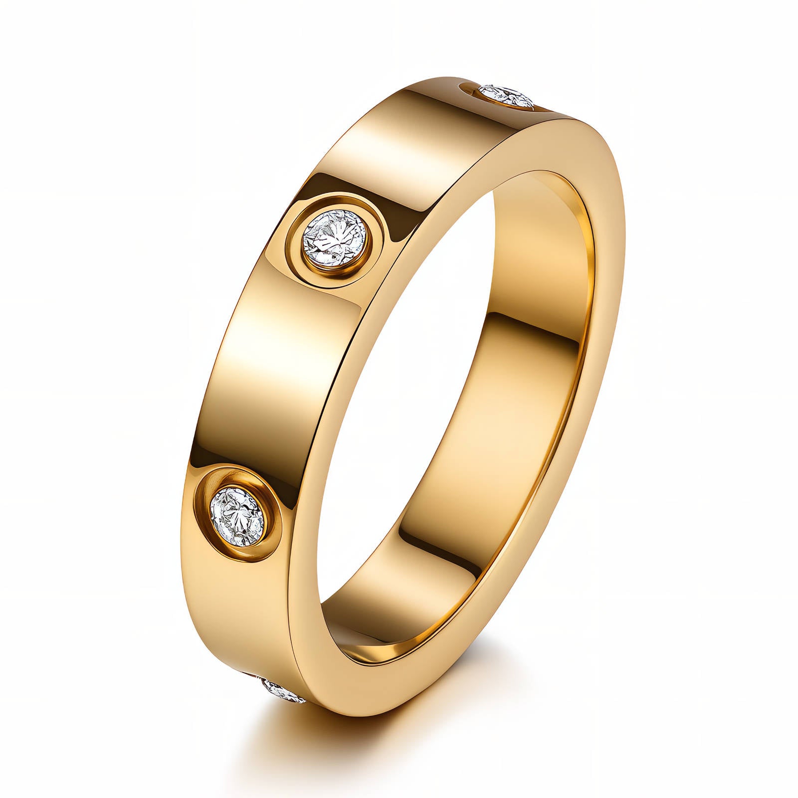Ring, 18K Gold Plated Steel