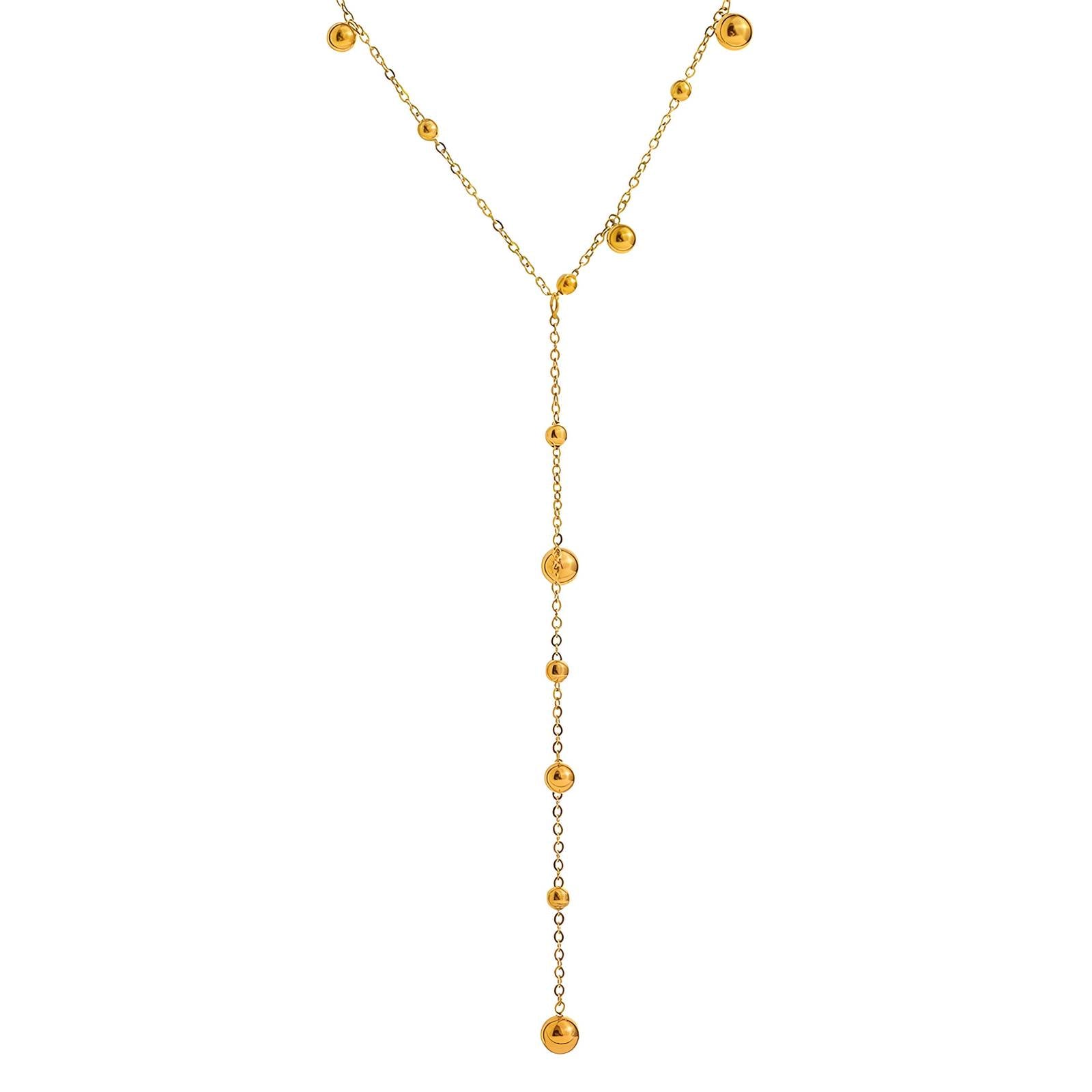 Necklace, 18K Gold Plated Steel