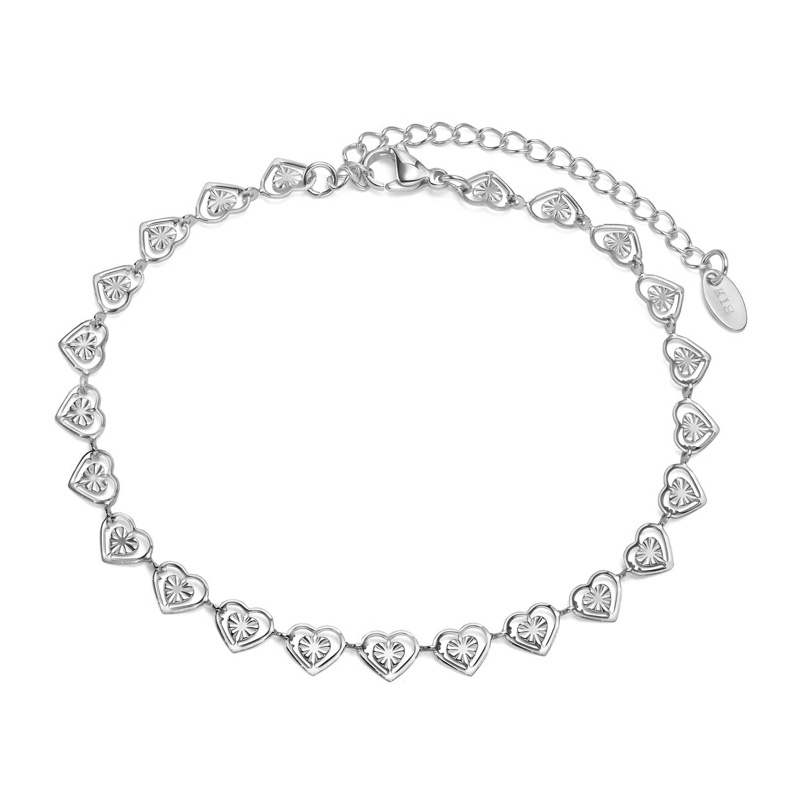 Hearts Bracelet, Stainless Steel