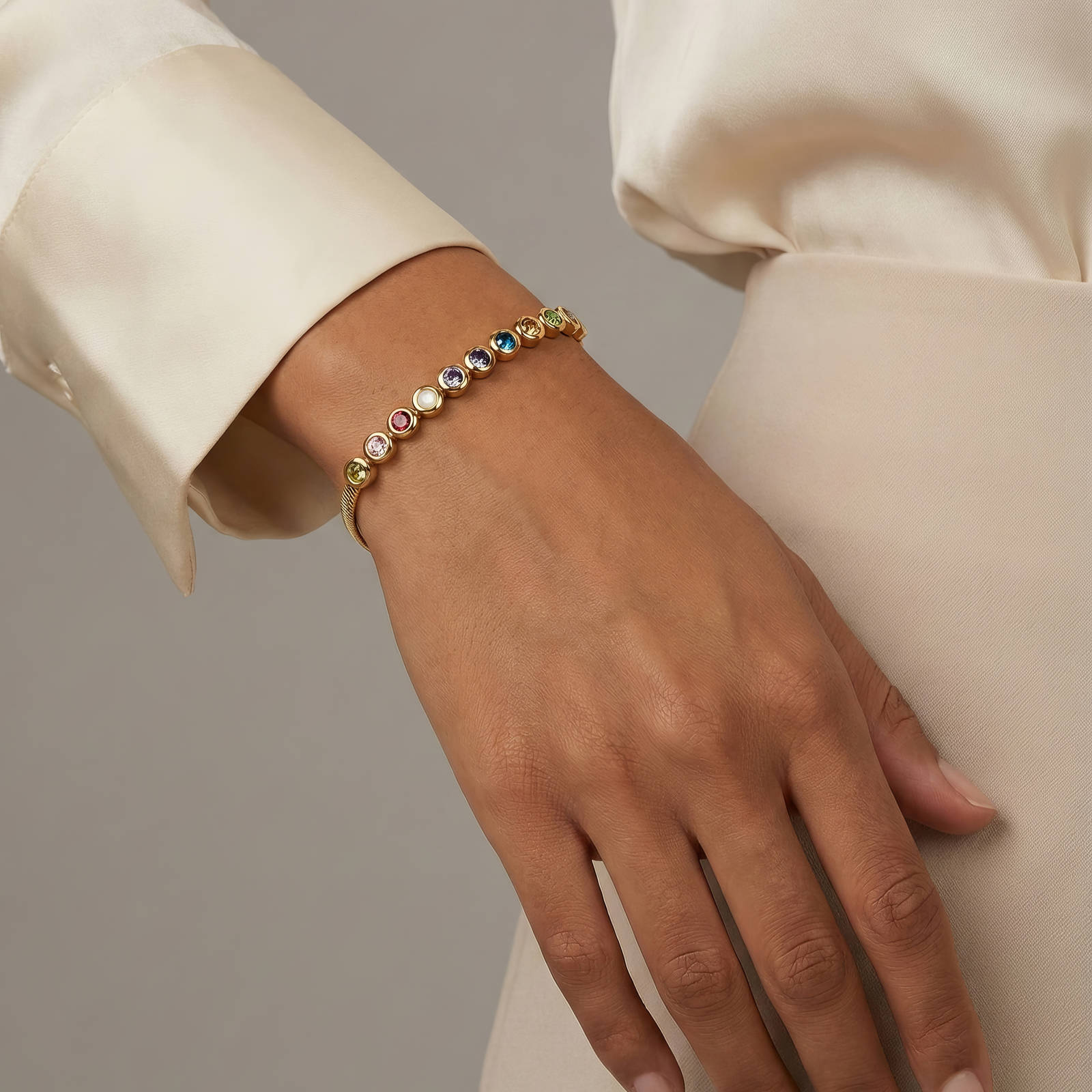 Bracelet, 18K Gold Plated Steel