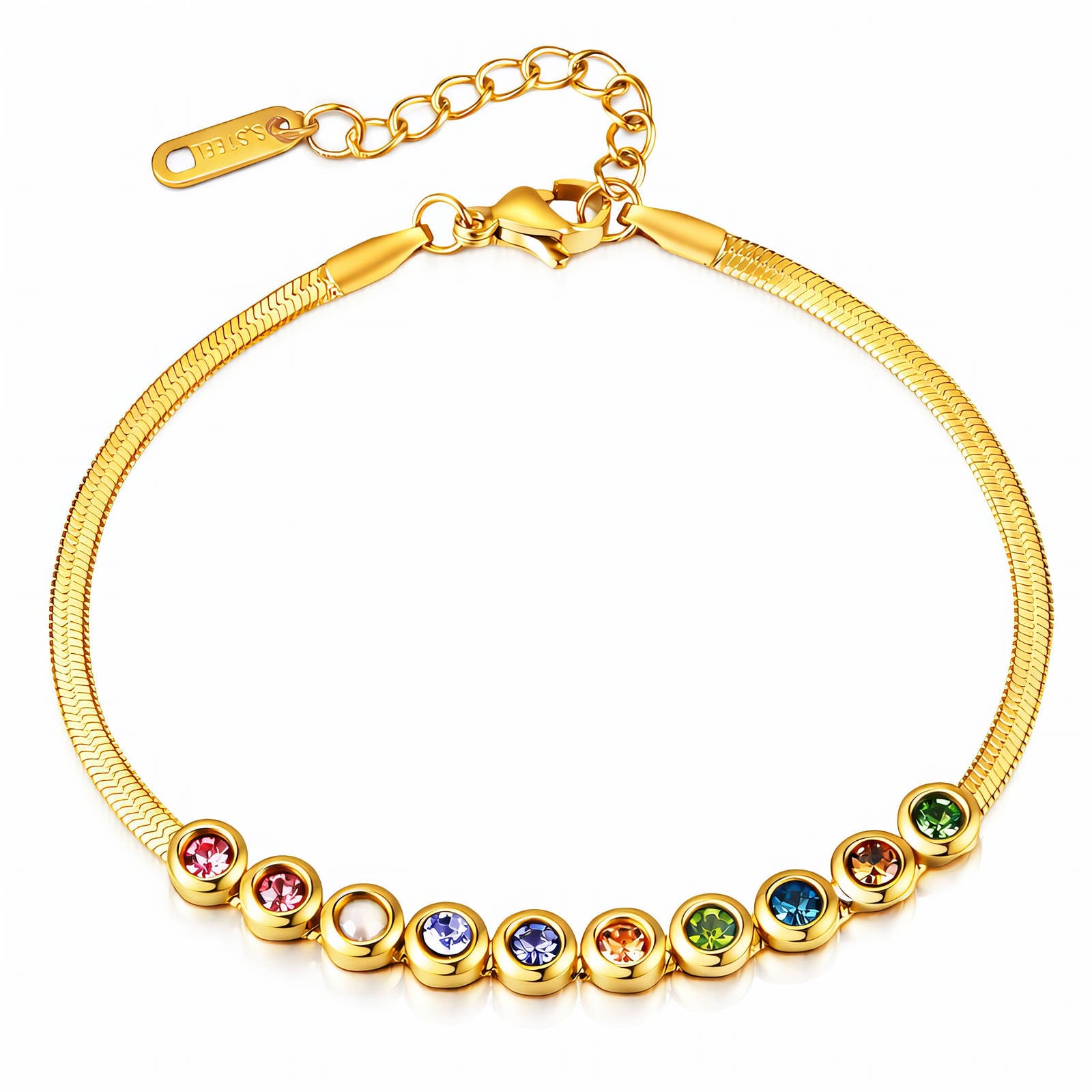 Bracelet, 18K Gold Plated Steel
