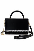 Black Chevron Trim Handbag